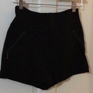 High waisted black shorts